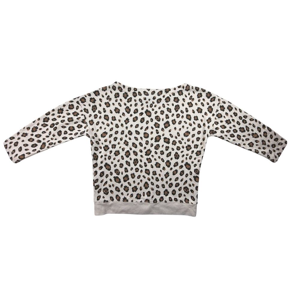 J.Crew Sweatshirt Leopard Print Cream Brown 3/4 Sleeve Boat Neck Women’s Medium - Picture 4 of 9